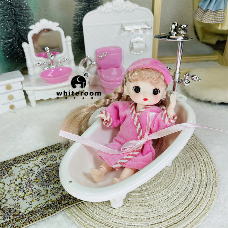 1/12 mini boneca bjd 13 articulações móveis moda casual princesa roupas terno acessórios decoração multicolorido cabelo menina presente brinquedo