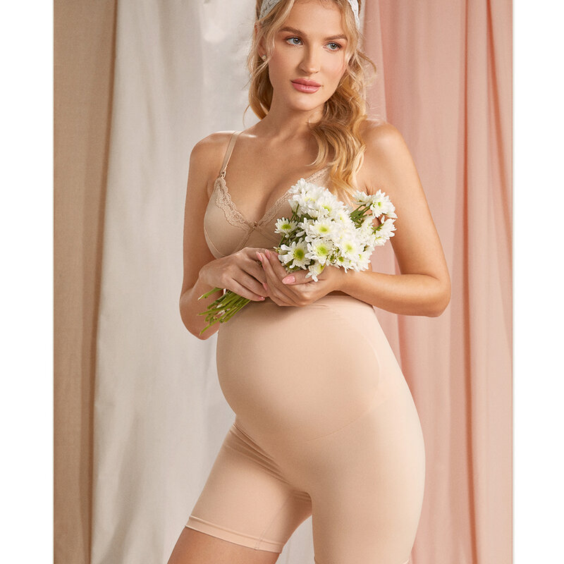 MOMANDA Celana Dalam Pakaian Pembentuk Kehamilan Mulus Celana Pendek Perut Sejuk Pinggang Tinggi untuk Wanita Pakaian Dalam Ramping XL