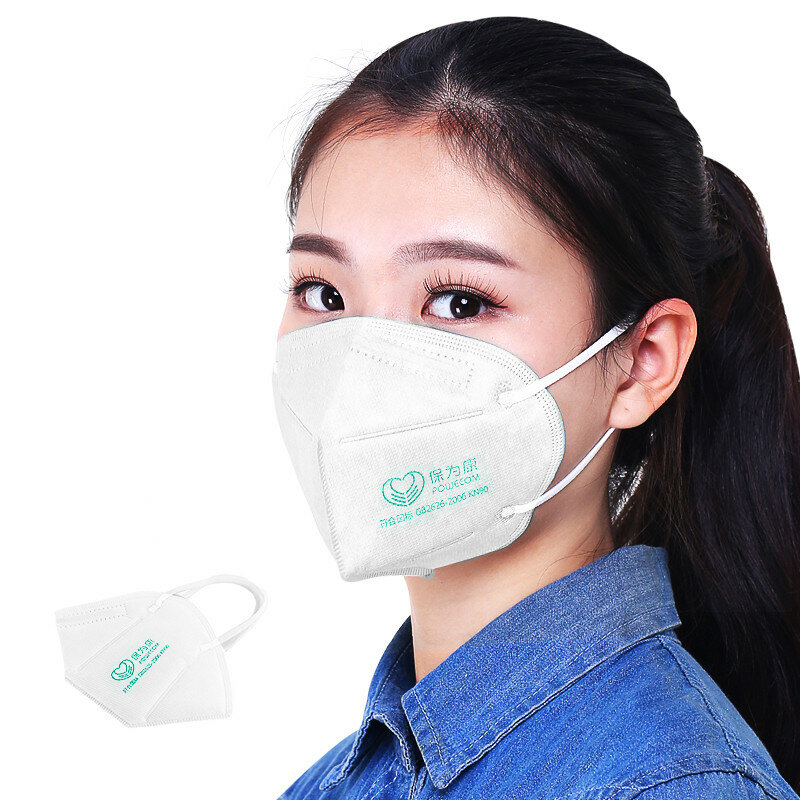Powecom KN90 قناع الجسيمات المضادة للغبار الضباب الدخاني واقية PM2.5 طوي مريحة الأذن رئيس نوع تنفس تصنيع قناع الوجه