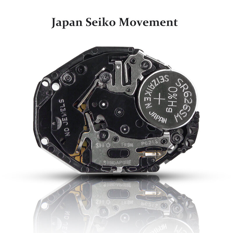 Movimiento japonés sin logotipo, bisel giratorio de 40mm, correa de goma, cuarzo analógico