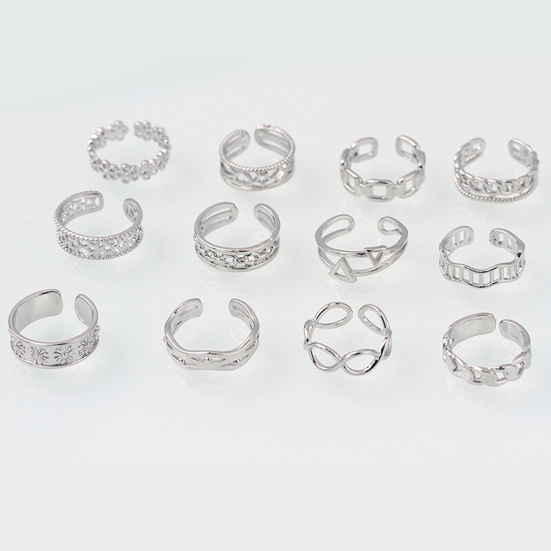 Regulowany otwarty rozmiar Toe pierścienie dla kobiet dziewczyna fala kształt serca lato plaża biżuteria na stopy wiele wzorów DIY mały rozmiar