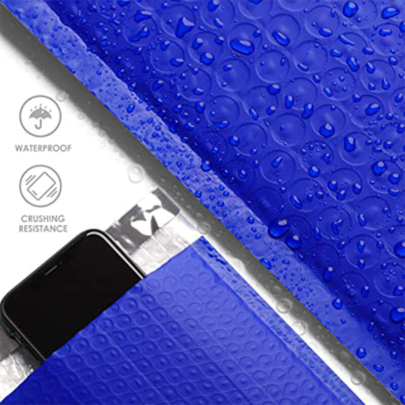 Sobres acolchados de burbujas de polietileno azul, bolsa de correo autosellada de 170x230mm, sobres de envío, n. ° 0, 6x10 pulgadas, 10 piezas