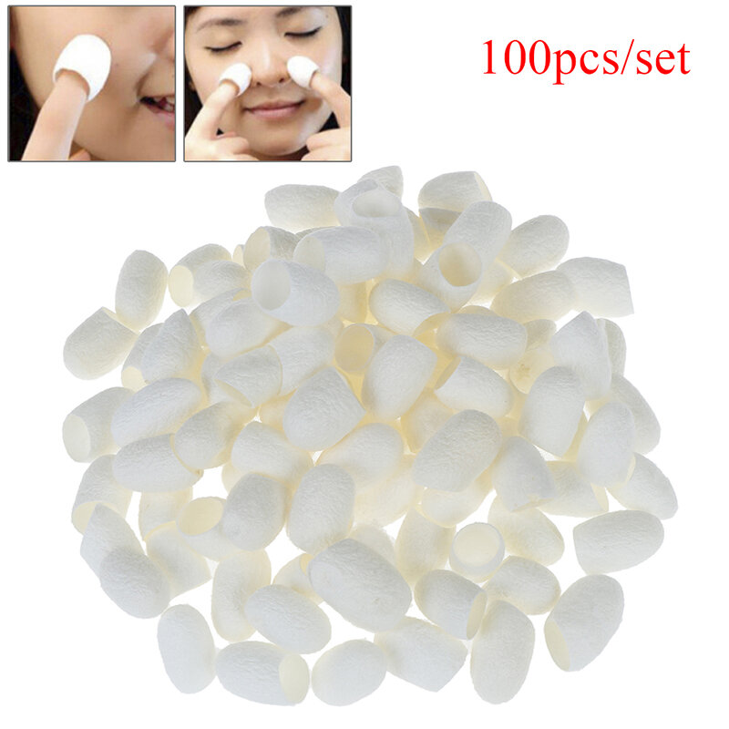 100ชิ้น/เซ็ต Face Skin Care Organic Natural Silk Cocoons ลูกบอล Silkworm Scrub Purifying Acne Anti Aging Whitening ขายส่ง