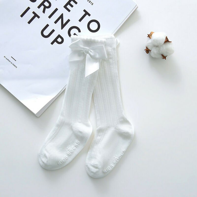 Vêtements d'été pour bébés filles | Nouveaux chaussettes de bébé 2019 en coton avec gros nœuds aux genoux, chaussettes de bébé 100% en coton