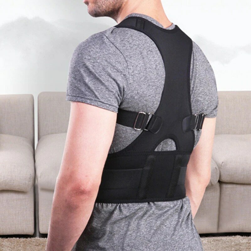 Nova adjustible magnetic posture corrector corset volta cinta ombro lombar coluna apoio cinto de correção de postura para mulheres masculinas