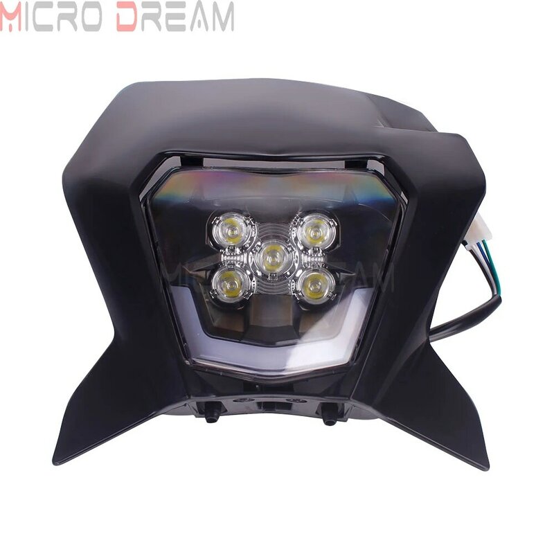 LED ไฟหน้า Universal Enduro Dual Sport Light ด้านหน้าหน้ากากสำหรับ EXC XC-W 500 450 350 300 250 690 SMC หกวัน FREERIDE 250 F