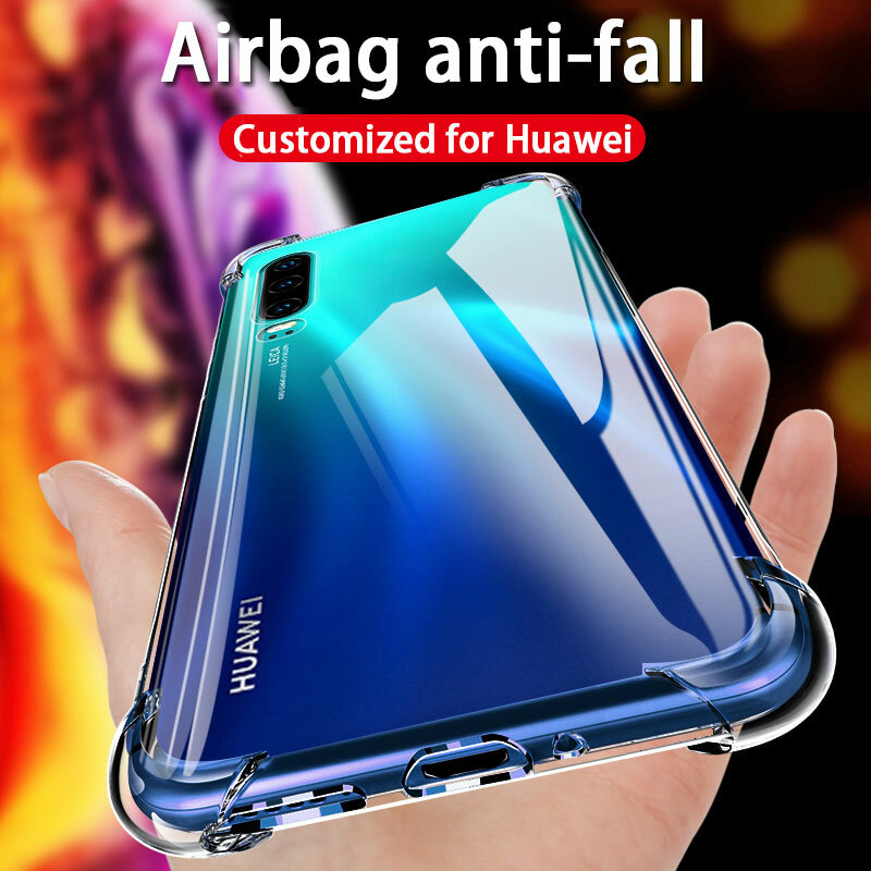 Mewah Shockproof Silicone Case untuk Huawei P30 Lite P20 P40 P10 Mate 20 30 10 40 Lite Pro Kehormatan 20 v20 P Smart 2019 Penutup Belakang