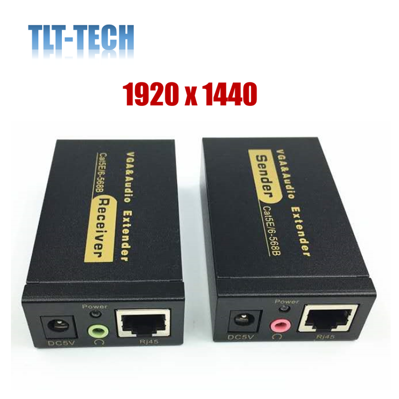 VGA UTP Extender VGA AV Extender Repeater dengan Audio dengan Cat5e/6 Kabel Hingga 100M dengan Audio adaptor Daya