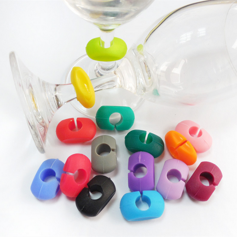 24 unidades de silicona marcador de cristal de vino tinto marcador creativo Charm beber copa de identificación etiquetas para fiestas