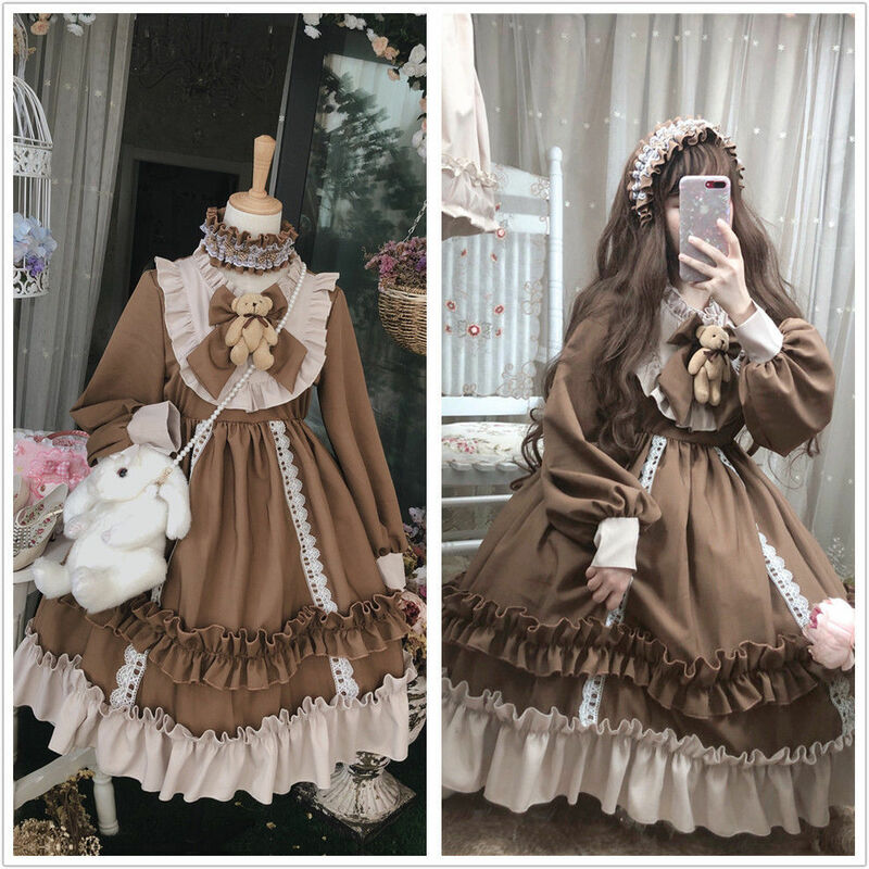 Vestido Kawaii Lolita Vintage para mujer, vestido de princesa Lolita de Lolita, estilo victoriano japonés, suave, para fiesta de té, Lolita