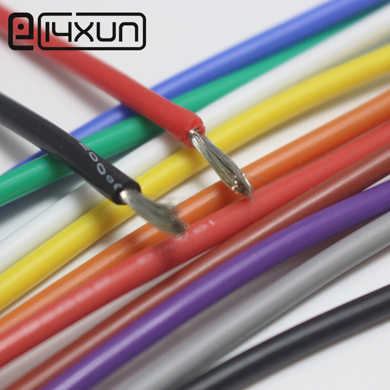 Fil de ligne d'essai à hautes températures de câble Ultra flexible de fil de Silicone de 10 mètres 30AWG 28AWG 26AWG 24AWG 22AWG 20AWG 18AWG 16AWG