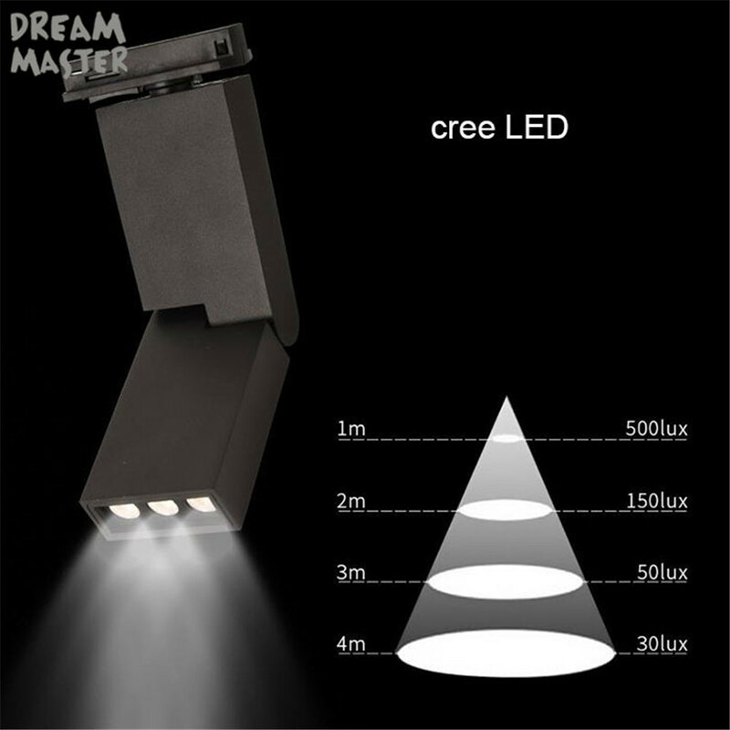Luz LED Cree para pista Industrial, 6W, 12W, 85-265V, focos de riel, modernas luces de pista, lámpara de tienda de zapatos, luces de tienda de exposición