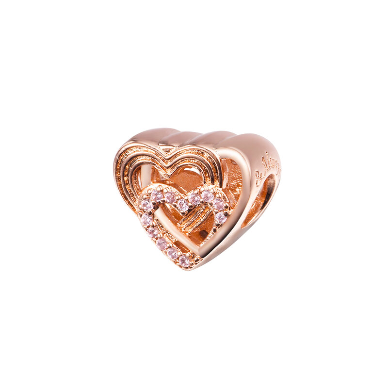 يناسب أوروبا 925 سوار الأصلي متشابكة الحب قلوب Charms فضة الخرز لصنع المجوهرات الأساور