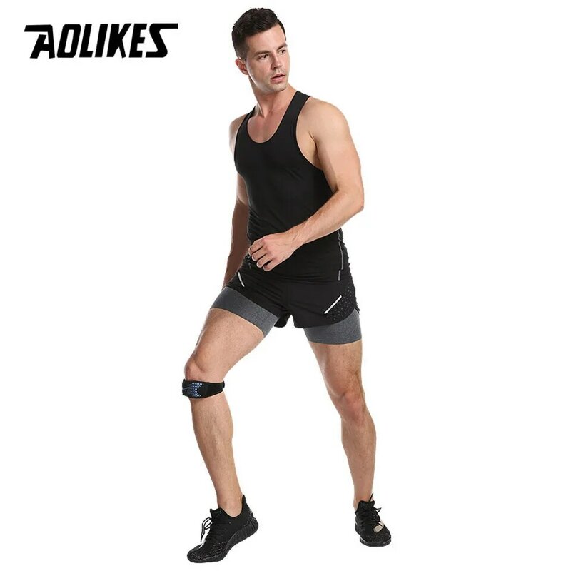 AOLIKES-rodillera ajustable de 1 piezas para aliviar el dolor de rodilla, estabilizador de rótula, soporte para senderismo, fútbol, baloncesto, correr, deporte