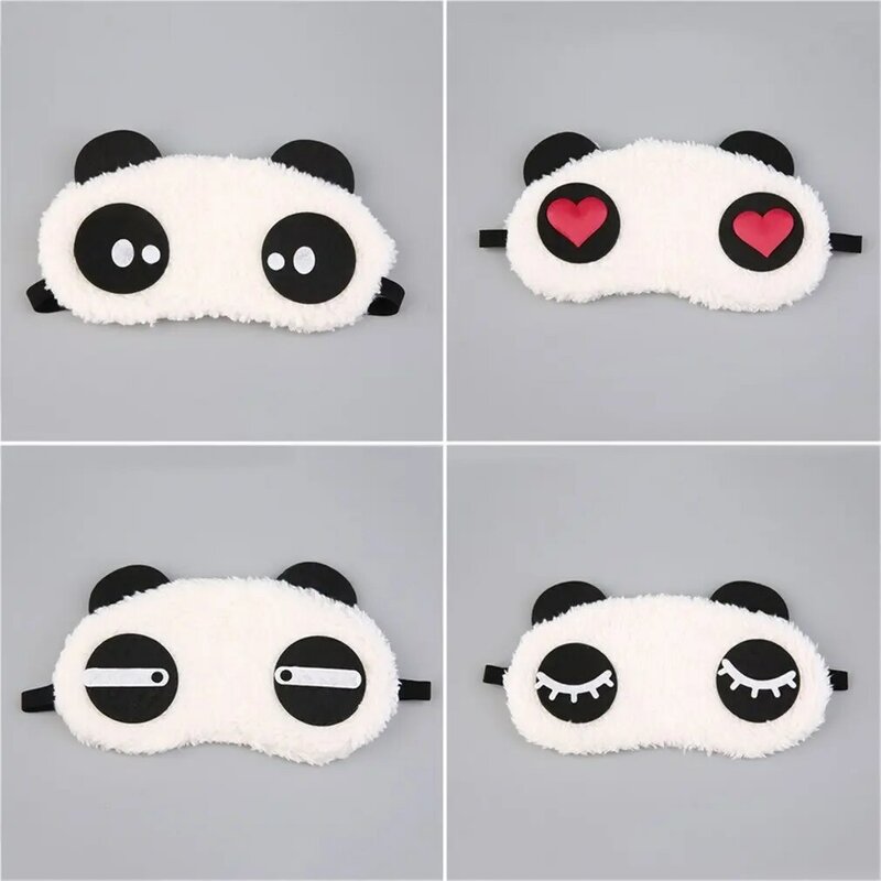 Leuke Ontwerp Pluche Panda Gezicht Eye Travel Slapen Soft Eye Mask Blindfold Shade Draagbare Slapen Eye Cover