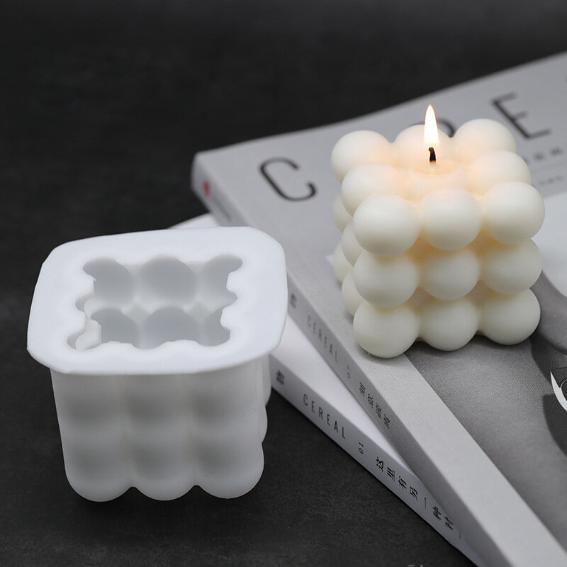 3D Cube Siliconen Kaars Schimmel Diy Crystal Epoxy Mould Kleine Ronde Bal Zeep Mallen Kaars Maken Tool Handwerk Decor Supplies