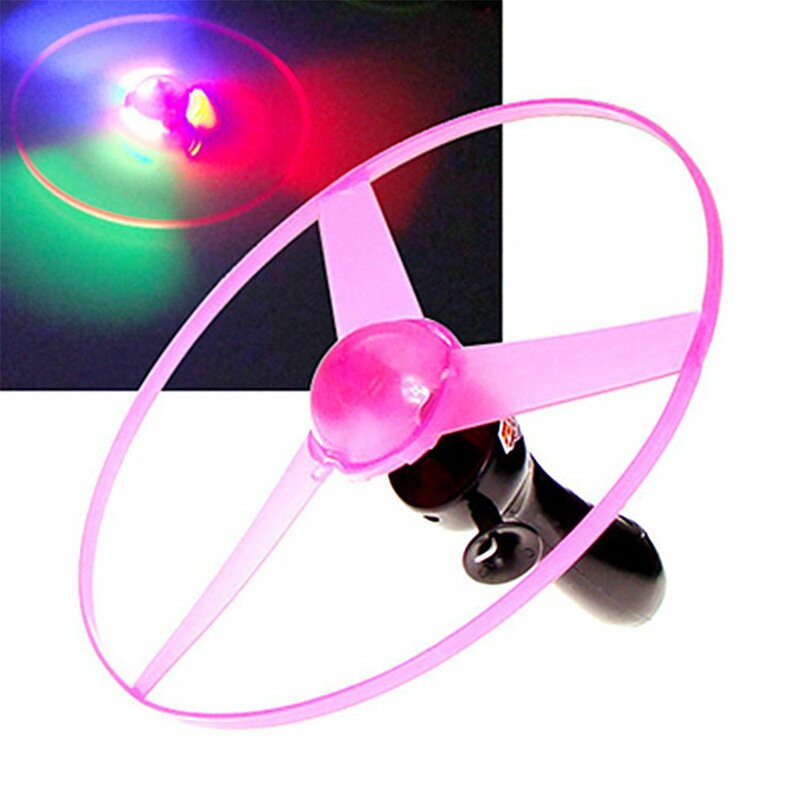 1 pz divertimento caldo sport all'aria aperta Pull Line piattino giocattoli LED accendi disco volante disco giocattolo per bambini tirare filo UFO luce disco volante