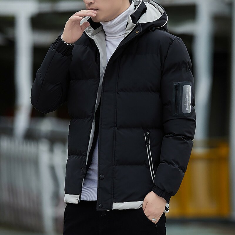 Manteau rembourré en coton pour hommes, veste courte, style coréen, automne et hiver