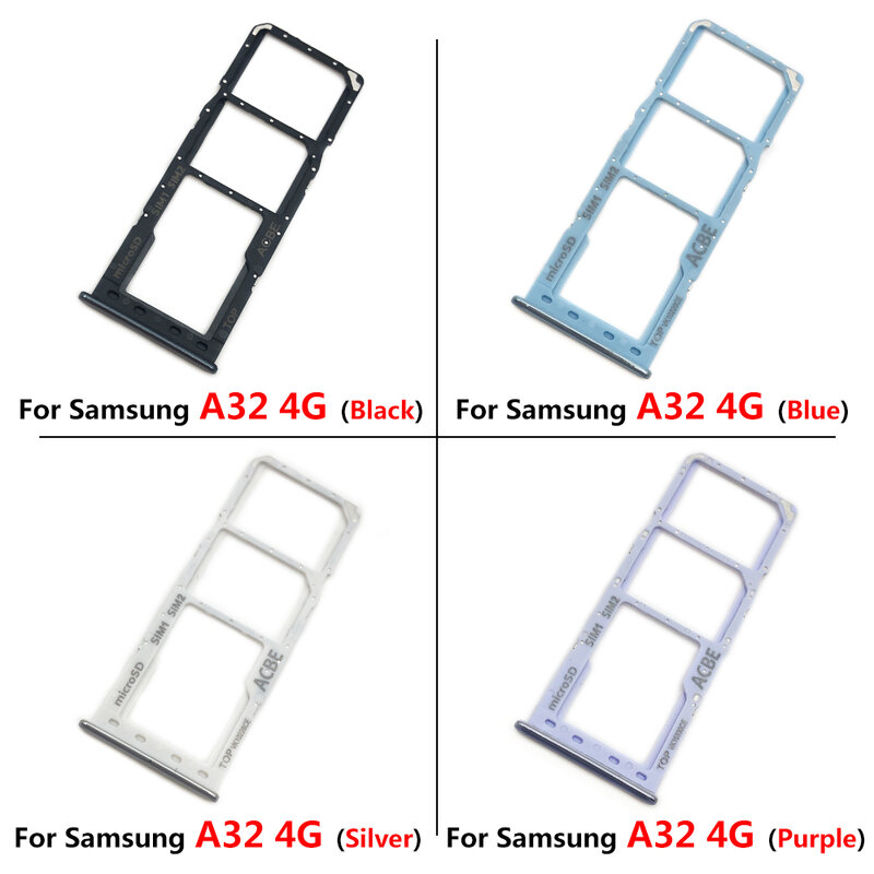 Original สำหรับ Samsung Galaxy A32 4G 5G A52 A72ซิมการ์ดถาดลิ้นชักลิ้นชักผู้ถืออุปกรณ์เสริมเปลี่ยน + Pin