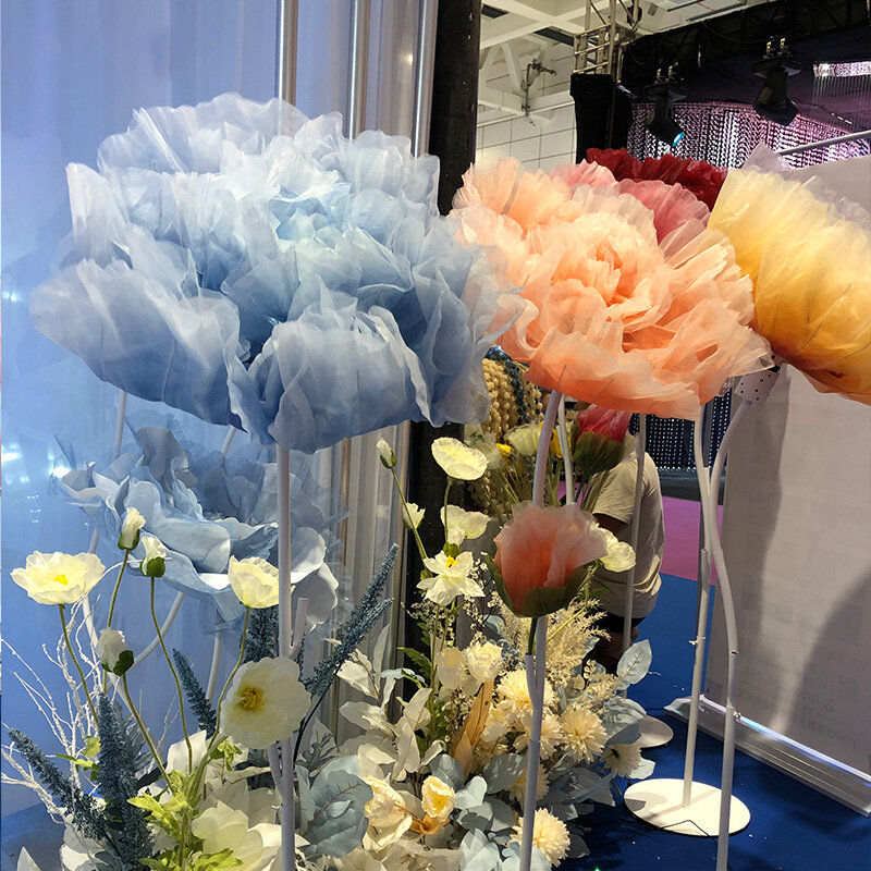 Flor de seda artificial para decoração, abertura e fechamento automáticos, simulação mecânica, flores nórdicas, decoração de Natal e casamento