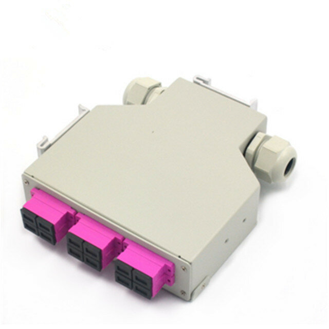 6-port SC Duplex Adapter LC g-kwadrupleksu Adapter z włókna przełącznica światłowodowa na szynę Din