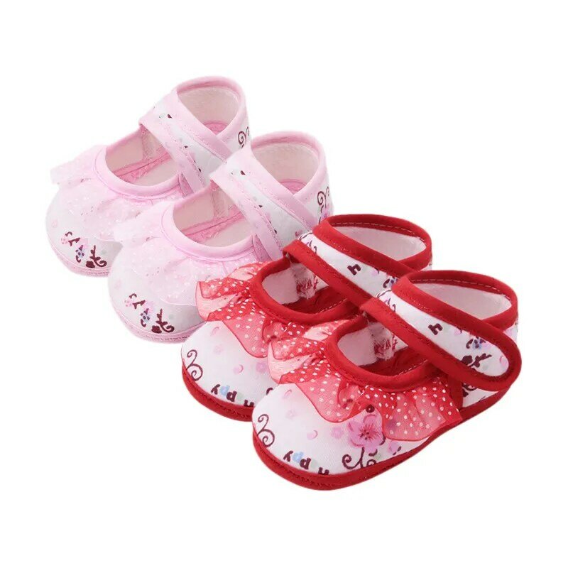 Ins – jolies chaussures antidérapantes pour bébés de 0 à 18 mois, semelle souple en coton pour les premiers pas des tout petits