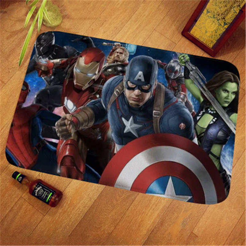 40X60Cm Avengers Pahlawan Pintu Mat Kids Playmat Karpet Lantai Karpet Kamar Tidur Keset Non-slip Mat kartun Hadiah
