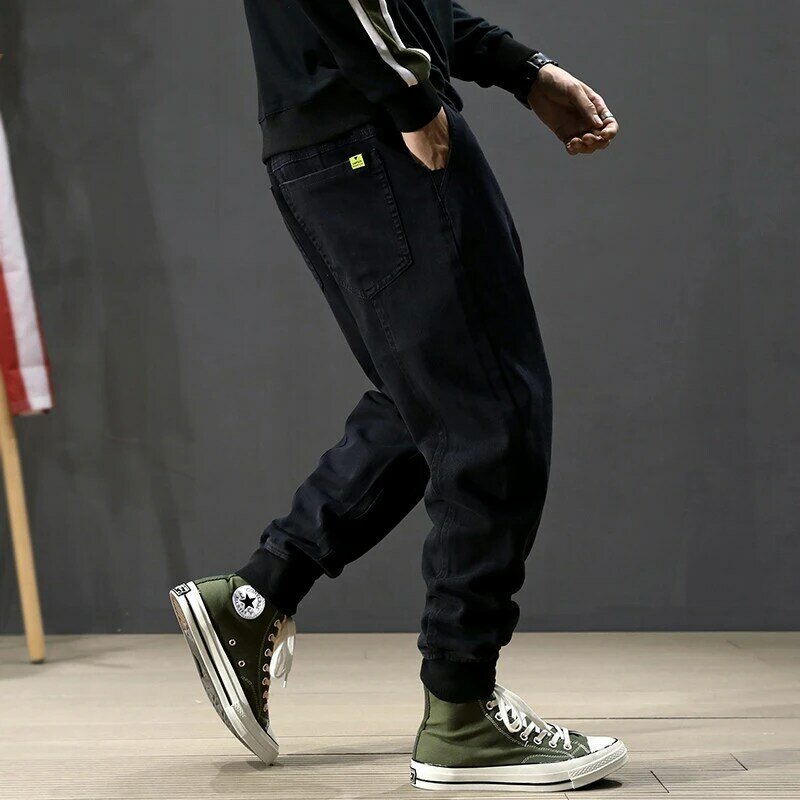 Moda Streetwear Uomini Jeans Larghi Fit Spliced Designer Harem Dei Jeans Degli Uomini Pantaloni Denim Cargo Giapponese Vintage Hip Hop Jogger Jeans