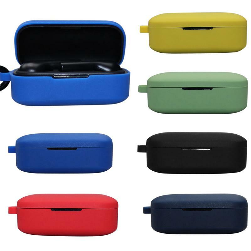 Earphone Silicone Protection Case Cover for QCY T5 Wireless Bluetooth Portable Protective Case with anti-lost Buckle