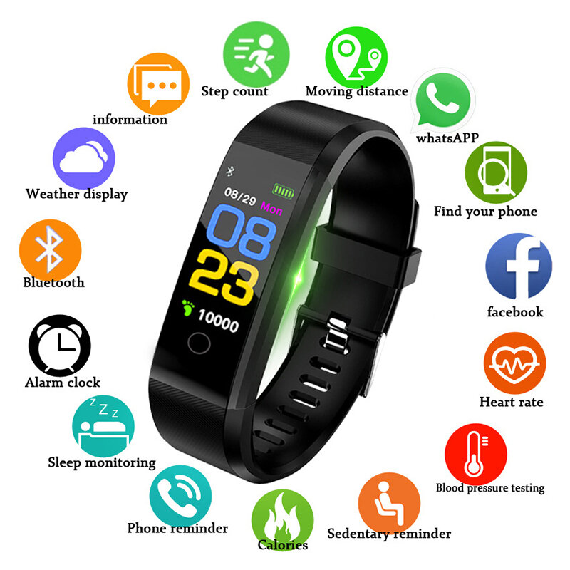 115plus Intelligent Bracelet Sport Health Smart Watch Activity Tracker Bluetooth Wrist Band Waterproof Fitness Bracelet