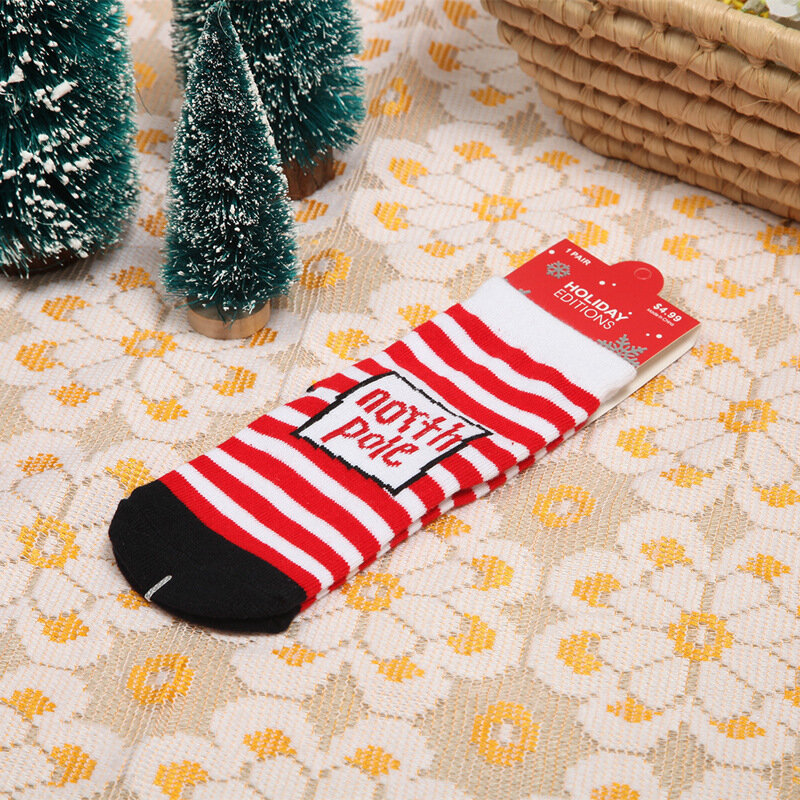 12 пар, 1 пара, хлопковые рождественские носки для малышей рождественские детские носки рождественские носки осенне-зимние детские носки