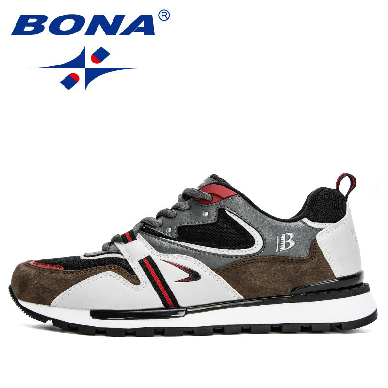 BONA nowi projektanci skórzane buty sportowe akcji buty sportowe męskie buty do biegania męskie tenisowe męskie obuwie spacerowe modne Fitness