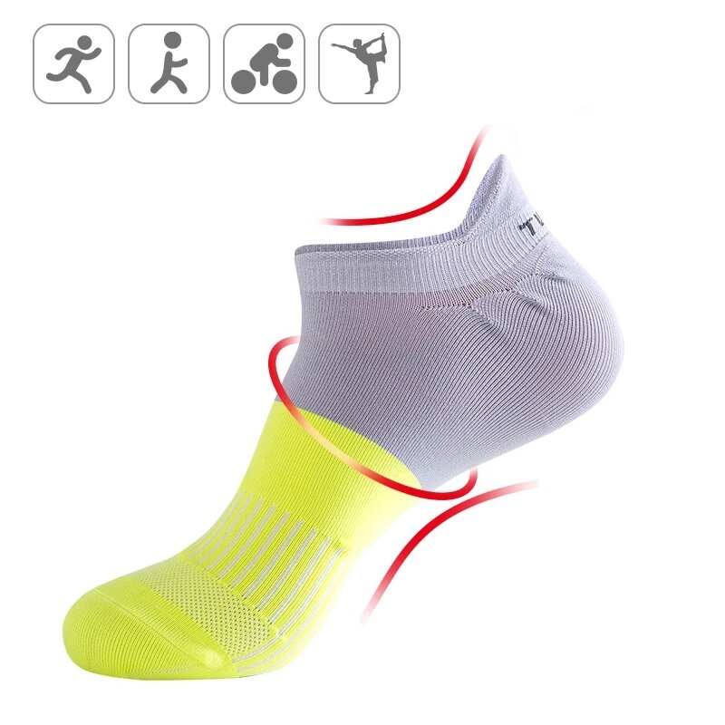 Chaussettes de Sport en Nylon pour hommes, chaussettes d'extérieur, respirantes, antidérapantes, colorées, en coton, pour la course à pied, le basket-ball, le Football