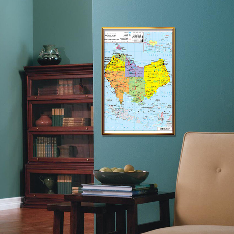 Mapa de transporte australiano en pared francesa, Póster Artístico de lienzo, pintura, suministros escolares de viaje, decoración del hogar, 42x59cm