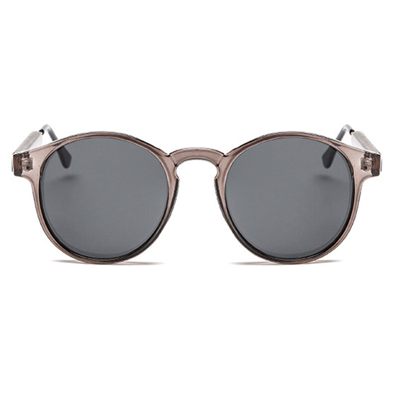 نظارات شمسية مستديرة شفافة عتيقة للرجال والنساء ، نظارات شمسية للإناث ، UV400 ، تصميم العلامة التجارية