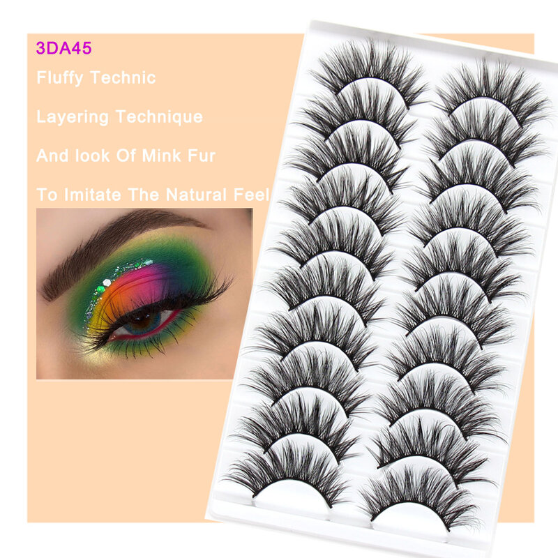 Faux-cils en Faux vison 3D, 5/10/16 paires, doux et clairsemés, Volume naturel, longs, réutilisables, maquillage des yeux