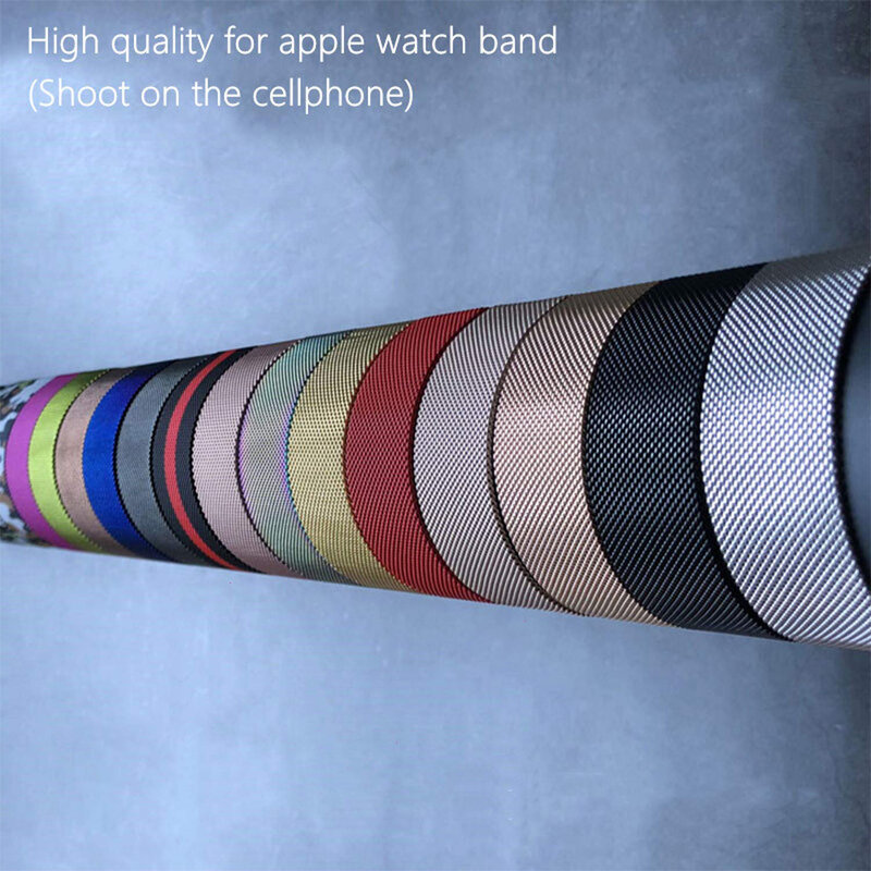 Pulseira de aço inoxidável para apple watch band 42mm 38mm apple watch 4 5 banda 44mm 40mm laço milanês cinta para iwatch 5/4/3/2/1