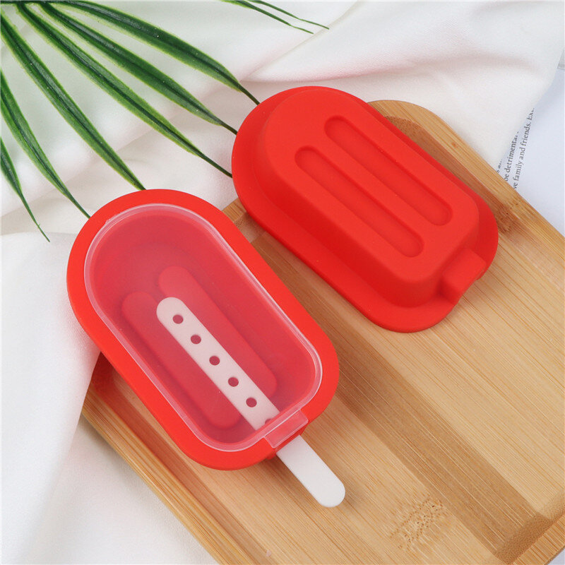 Silicone Ice Cream Mold форма для льда With Cover Diy Ice Cream Tray Creative Ice Making Kitchen Tools For Household Accessories