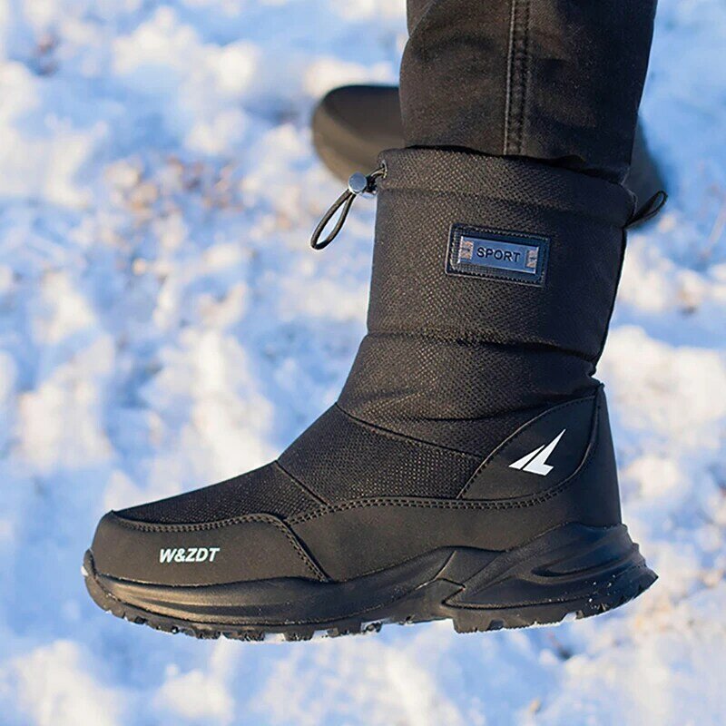 Botas de nieve impermeables y antideslizantes para hombre, zapatos con plataforma y cremallera, talla 40, para invierno, 2022