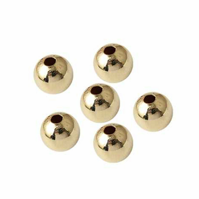 Perles rondes plaquées or/argent de 3mm, perles métalliques à boule lisse, pour la fabrication de bijoux