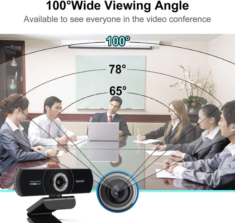 Câmera Web USB com microfone para PC, Webcam com tripé para Twitch Skype OBS Steam Conference, MF934T, HD 1080P, 60fps