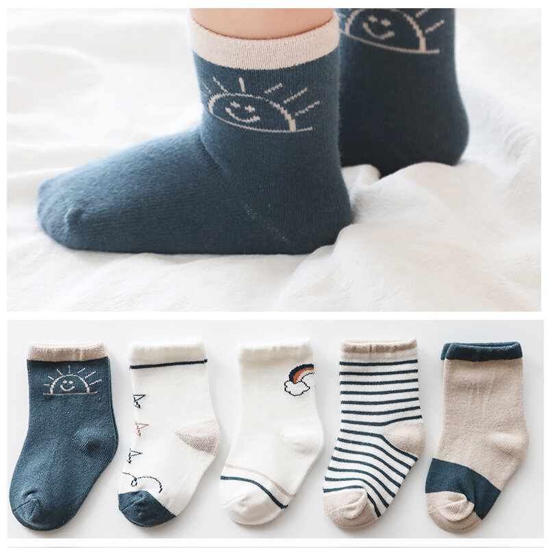 5 Paare/los Infant Baby Socken Herbst Baby Socken für Mädchen Baumwolle Neugeborenen Cartoon Jungen Kleinkind Socken für kinder socken