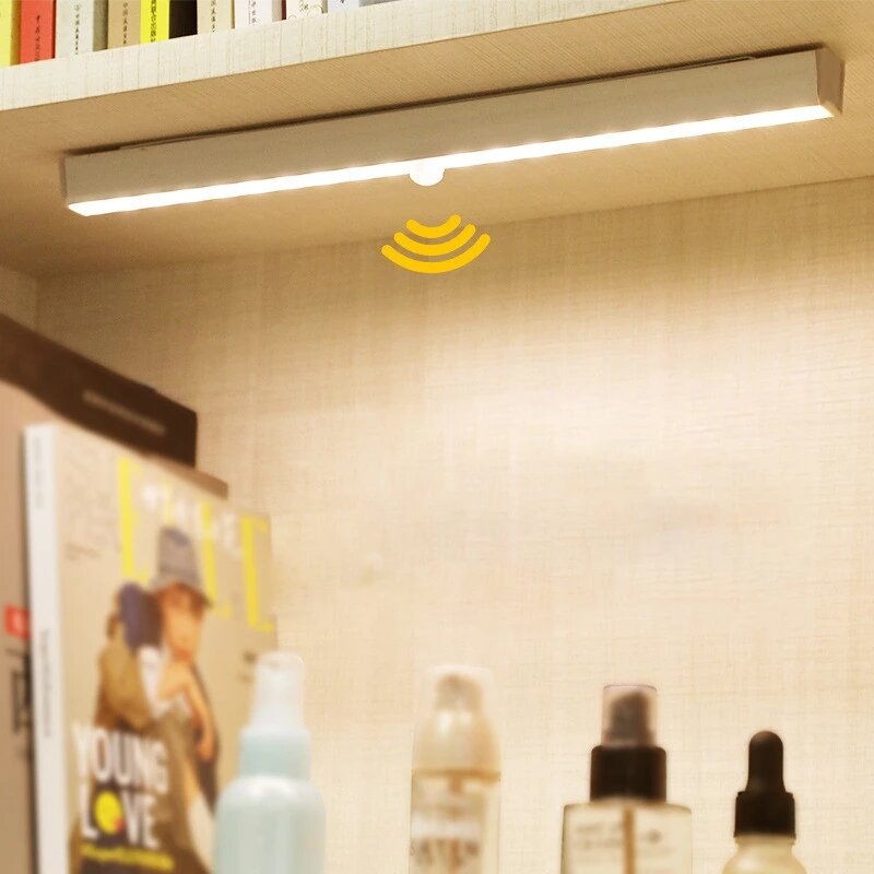 Capteur de mouvement veilleuse Portable 14/20 LED armoire lumières USB charge Induction nuit lampe pour chambre salon couloir