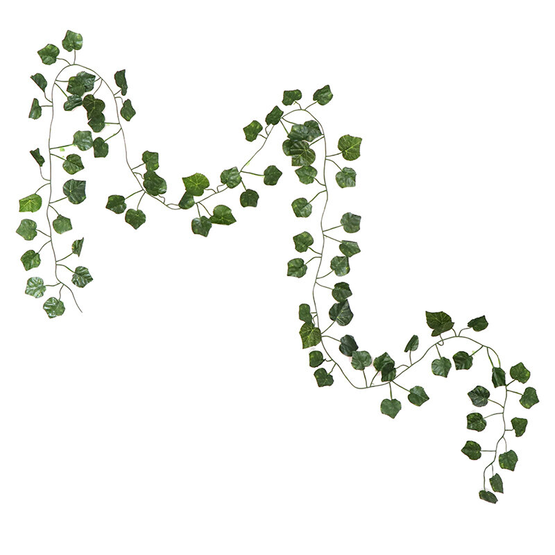 Guirnalda de hojas de hiedra colgante artificial, plantas y hojas de vid de seda verde, bricolaje para decoración del hogar, boda, jardín, fiesta, 200cm