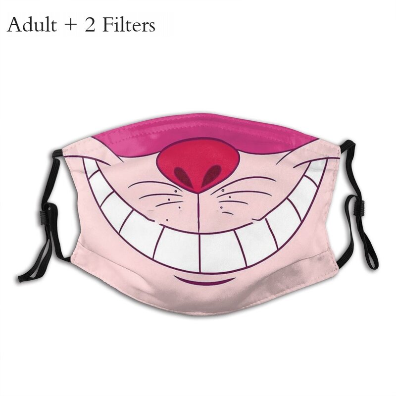 Mascarilla facial de Cheshire Cat, máscara lavable y reutilizable con filtros, protección contra la aventura de Alicia en el país de las Maravillas