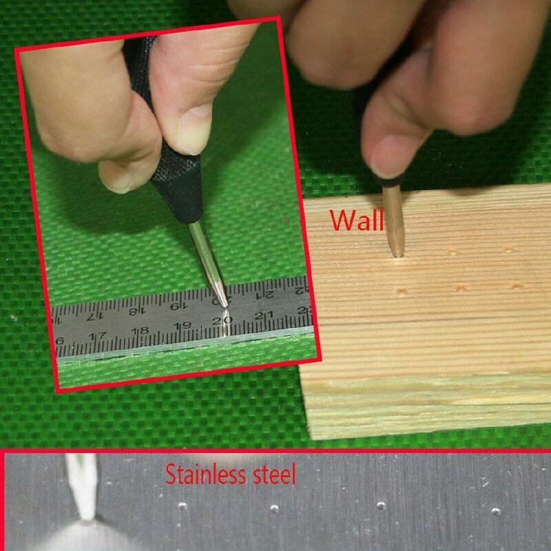 Pointeau automatique pour centrer les trous de perçage, 5 pouces, outil de pointage à ressort, marqueur pour le bois et le métal, foret, mèche