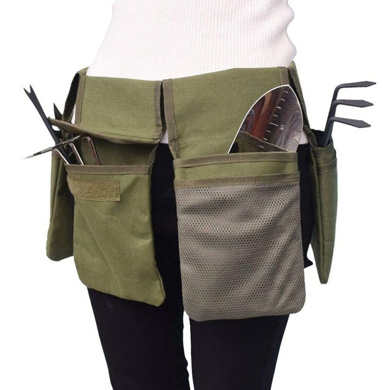 Bolsa de almacenamiento para herramientas de jardín, delantal de cintura con bolsillos, Kit de jardinería de reparación al aire libre, organizador del hogar