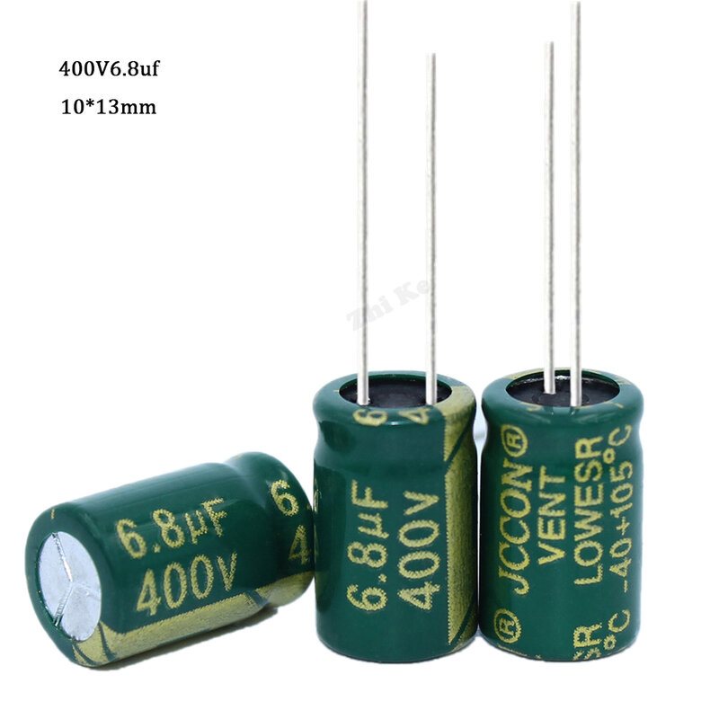 Condensador electrolítico Radial de alta frecuencia y baja resistencia, 400V, 6,8 UF, 10x13mm, 105C, 6,8 UF, 400V, 20%, 10 unids/lote