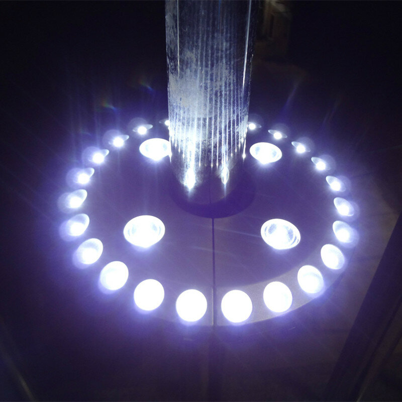 ไฟ LED 28ดวงสำหรับเต๊นท์กลางแจ้งแบบพกพาได้ไฟสำหรับตั้งแคมป์ร่มโคมไฟ LED สำหรับสวนริมชายหาดร่ม