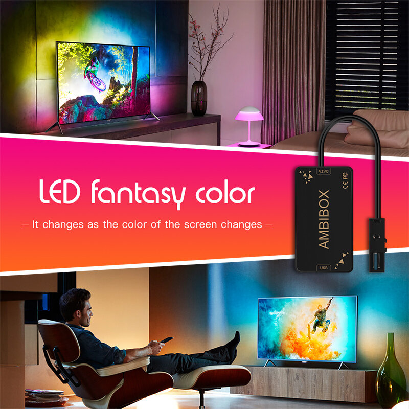 Светодиодная лента Ambilight Kit Dream color, 5050 RGB, 1 м, 2 м, 3 м, 4 м, 5 м, для HDTV, настольного ПК, подсветки экрана, IP30